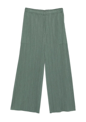 Pleats Please Issey Miyake pleated straight trousers - Green