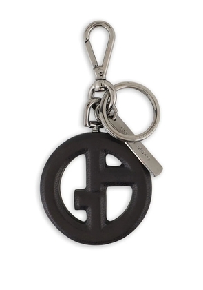 Giorgio Armani logo-plaque keyring - Black