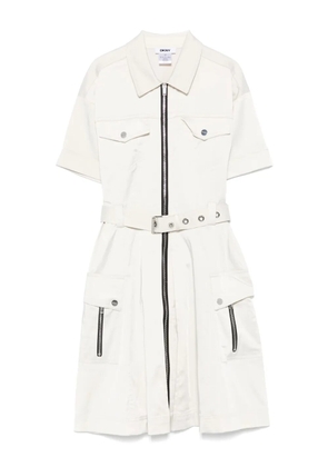 DKNY zip-up mini dress - Neutrals