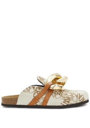 JW Anderson Chain logo grid mules - Neutrals