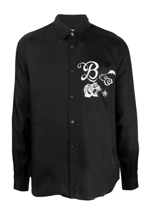 Black Comme Des Garçons tiger-embroidered shirt