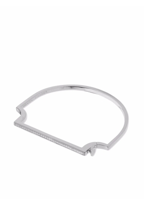 Monica Vinader Signature Skinny diamond bangle - Silver