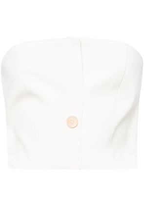 Rokh button-embellished cropped top - Neutrals