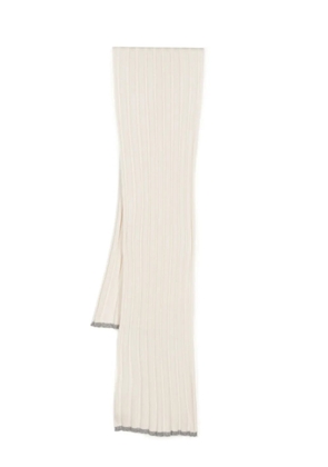 Brunello Cucinelli wide-ribbed cashmere scarf - Neutrals