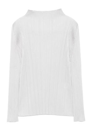Pleats Please Issey Miyake pleated mock-neck top - Grey