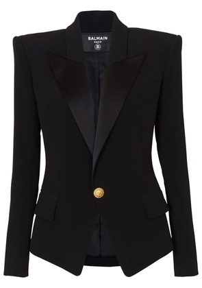 Balmain satin-lapel single-breasted blazer - Black