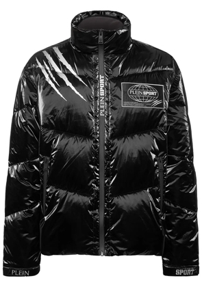 Plein Sport crease-effect puffer jacket - Black