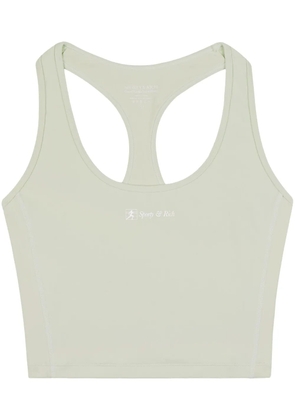 Sporty & Rich Runner Script cropped tank top - Green