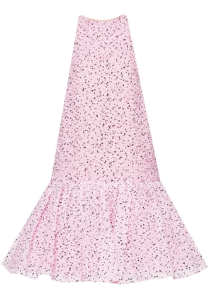 Oscar de la Renta Eyelash fil-coupé flared dress - Pink