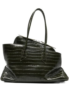 The Attico La Passeggiata croc embossed medium tote bag - Green