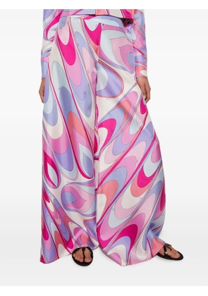 PUCCI onde-print silk-twill trousers - White
