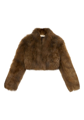 Blumarine cropped fur jacket - Brown