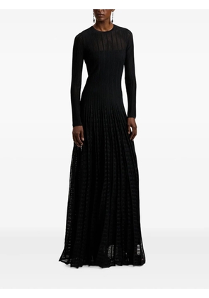 Ralph Lauren Collection ribbed pleated maxi dress - Black
