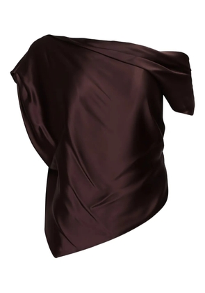 The Sei draped one-shoulder blouse - Brown