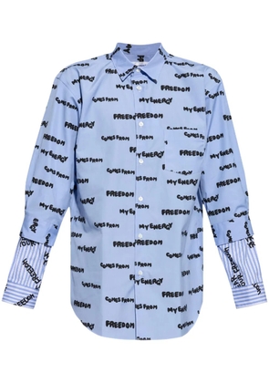 Comme Des Garçons Shirt slogan-print hirt - Blue