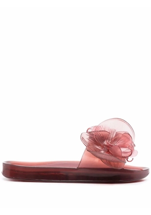 Y/Project x Melissa floral-appliqué flat slides - Red