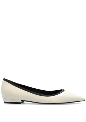 Tory Burch Double T-plaque ballerina shoes - White