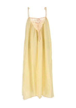 Chloé lace-trimmed silk midi dress - Yellow