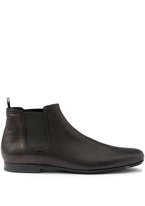 Prada round-toe leather chelsea boots - Black