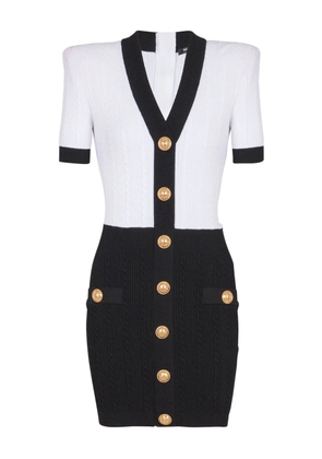 Balmain cable-knit bodycon dress - White