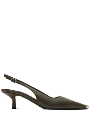 Burberry 50mm leather slingback pumps - Green