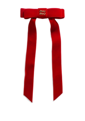 Miu Miu metal-lettering hair clip - Red