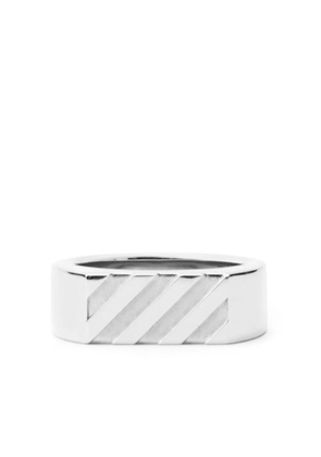 Off-White geometric diag band ring - Silver
