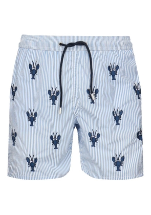 MC2 Saint Barth lobster-print striped swim shorts - Blue