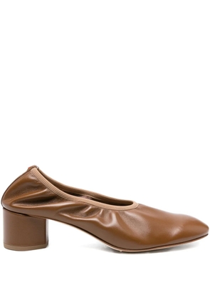 Aeyde 45mm elastic-panel block-heel pumps - Brown