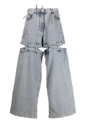 The Attico Ashton cut-out wide-leg jeans - Blue