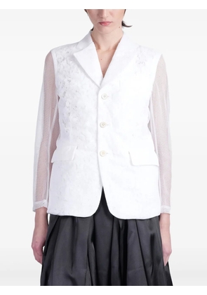 Comme Des Garçons semi-sheer panelled blazer - White
