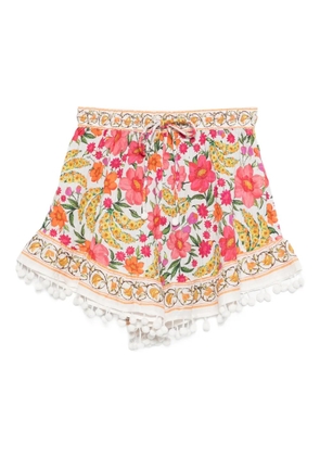 FARM Rio floral-print pom-pom shorts - White