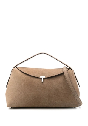 TOTEME T-Lock suede tote bag - Brown