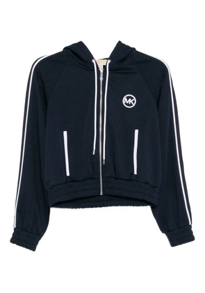 Michael Kors logo-pique zipped hoodie - Blue
