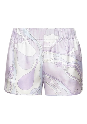 PUCCI elasticated-waistband Orchidee-print shorts - LAVANDER