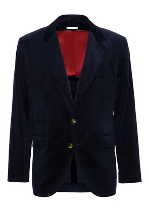 Brunello Cucinelli velvet two-button blazer - Blue