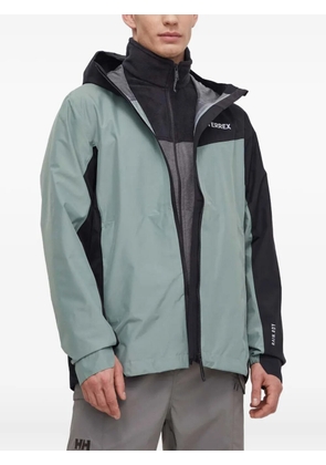 adidas colour-blocked hooded jacket - Green