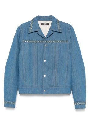 AMIRI crystal-embellished pleated jacket - Blue