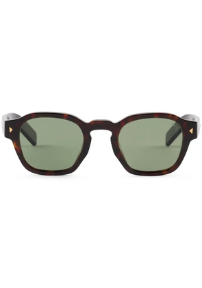Prada Eyewear logo-plaque square-frame sunglasses - Brown