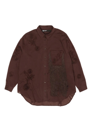 Bimba y Lola embroidered fringe shirt - Brown