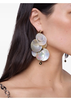 Rabanne Shell Discs earrings - Neutrals