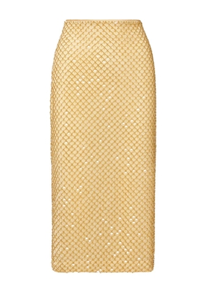 Veronica Beard beaded midi skirt - Yellow