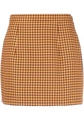 Marni check pattern miniskirt - Orange