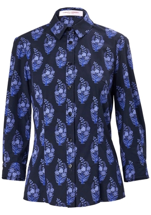 Carolina Herrera floral-print peplum-hem shirt - Blue