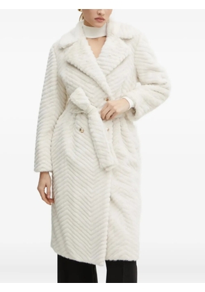 MARCIANO by GUESS chevron belted coat - White