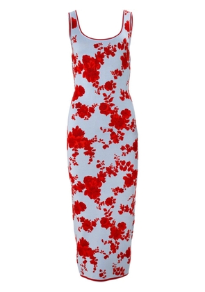 Carolina Herrera floral jacquard dress - Blue