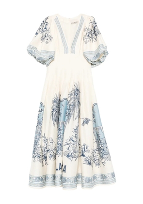 ALEMAIS V-neck patterned mini dress - Neutrals