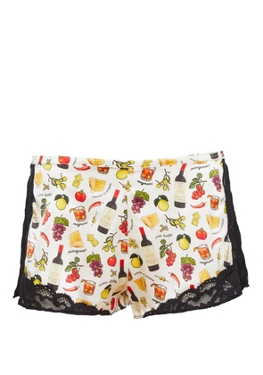 Fleur Du Mal Charlotte lace tap shorts - Neutrals