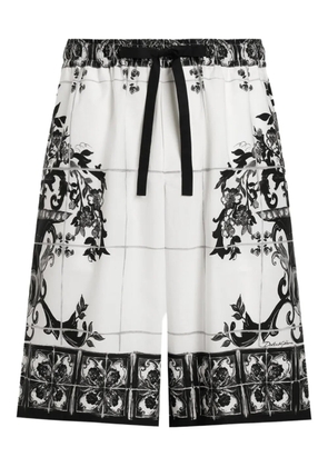 Dolce & Gabbana maiolica print bermuda shorts - White