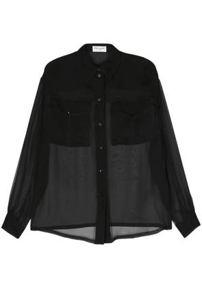 Saint Laurent semi-sheer silk shirt - Black